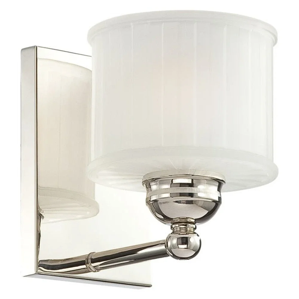 Nickel Vanity Light Bath Glass‎ Wall Sconce (6731-1-613) by Minka (open box)